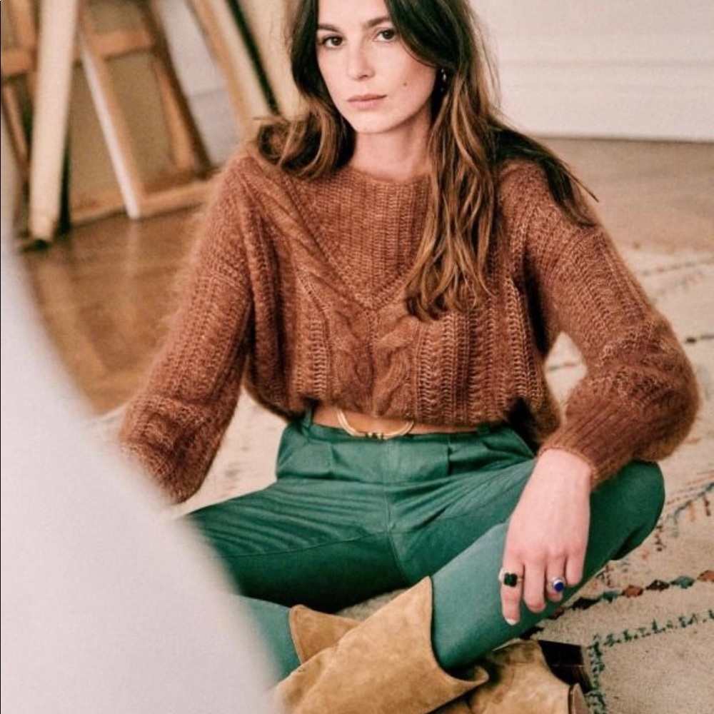Sezane Marius Jumper Mohair Sweater Camel
